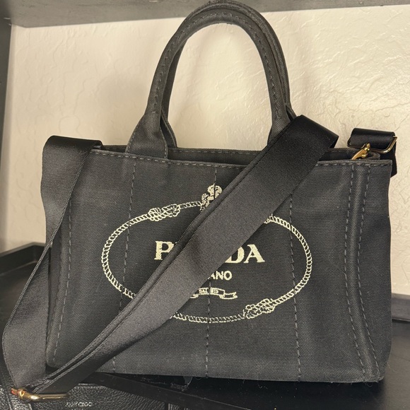 Prada Canapa small tote w/unbranded crossbody strap - Picture 14 of 15